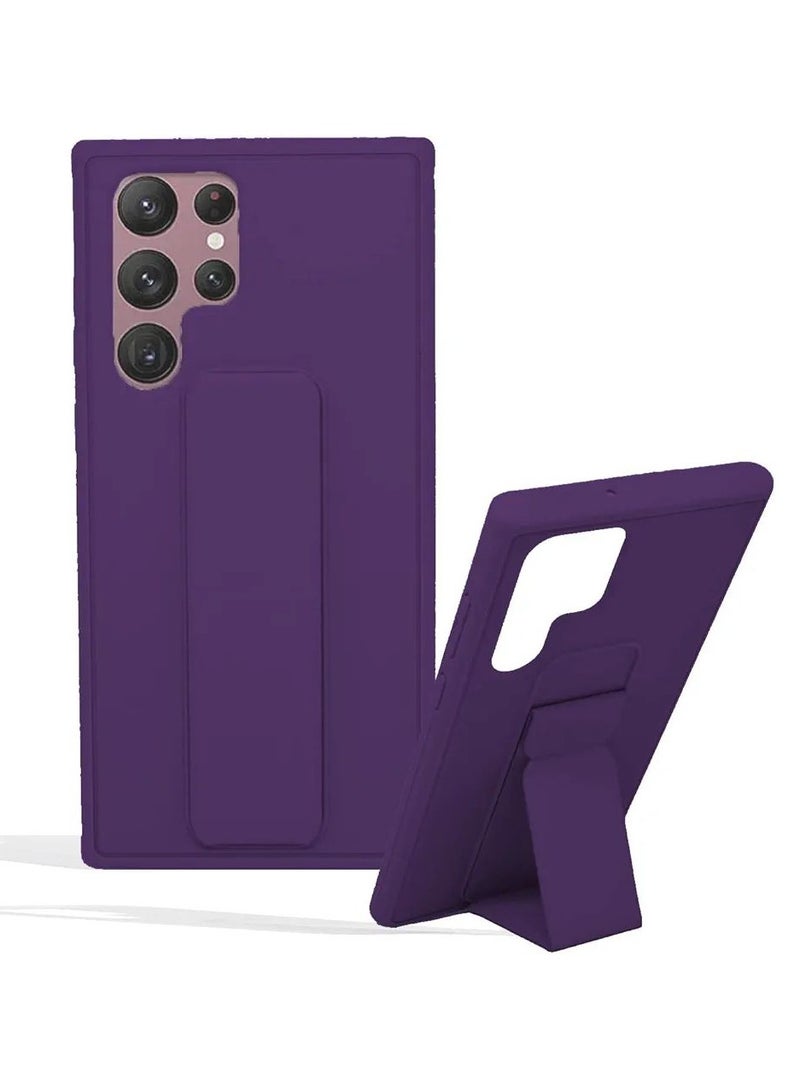 Denx Magnetic Case for Samsung Galaxy S23 Ultra, Back Stand Case Magnetic Car Holder, Premium Silicone Horizontal & Vertical Kickstand, with Multi Stand for Samsung Galaxy S23 Ultra (Deep Purple) - Image 1