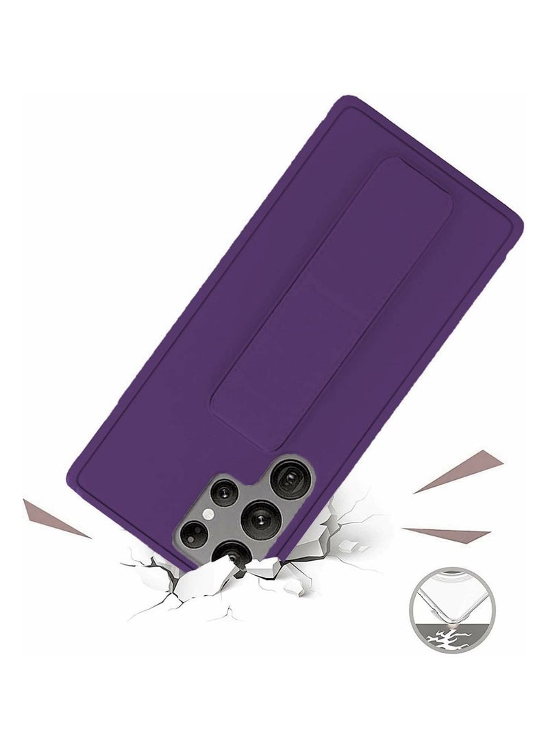 Denx Magnetic Case for Samsung Galaxy S23 Ultra, Back Stand Case Magnetic Car Holder, Premium Silicone Horizontal & Vertical Kickstand, with Multi Stand for Samsung Galaxy S23 Ultra (Deep Purple) - Image 2