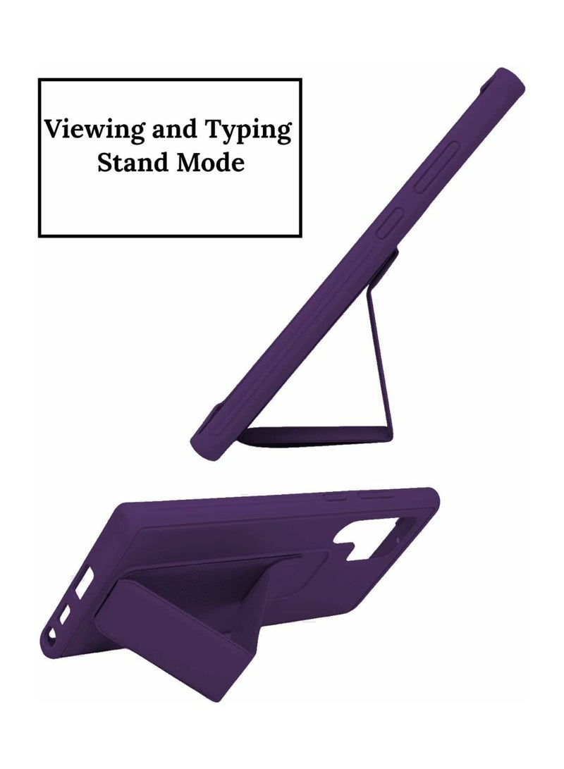 Denx Magnetic Case for Samsung Galaxy S23 Ultra, Back Stand Case Magnetic Car Holder, Premium Silicone Horizontal & Vertical Kickstand, with Multi Stand for Samsung Galaxy S23 Ultra (Deep Purple) - Image 4