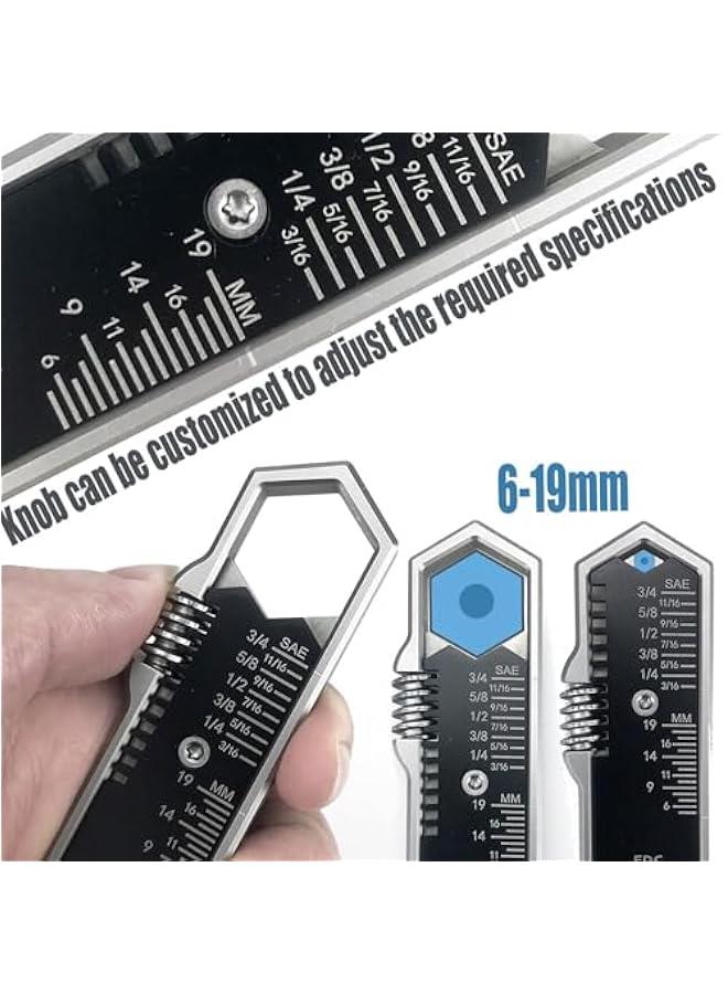 Pocket Wrench, EDC Adjustable Wrench 3/16-3/4 Inch, 5-19mm Detachable Pocket Tools, Stainless Steel Bottle Opener, for Maintenance, Camping, DIY  - Image 5