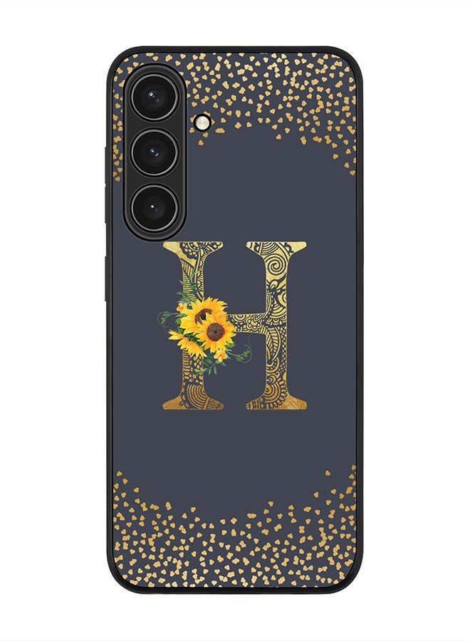 Stylizedd For Samsung Galaxy S25+ / S25 Plus 5G Case,Slim fit Camera Protection, Shockproof Thin Phone cover  - Custom Floral Monogram - H  (Grey )  - Image 1