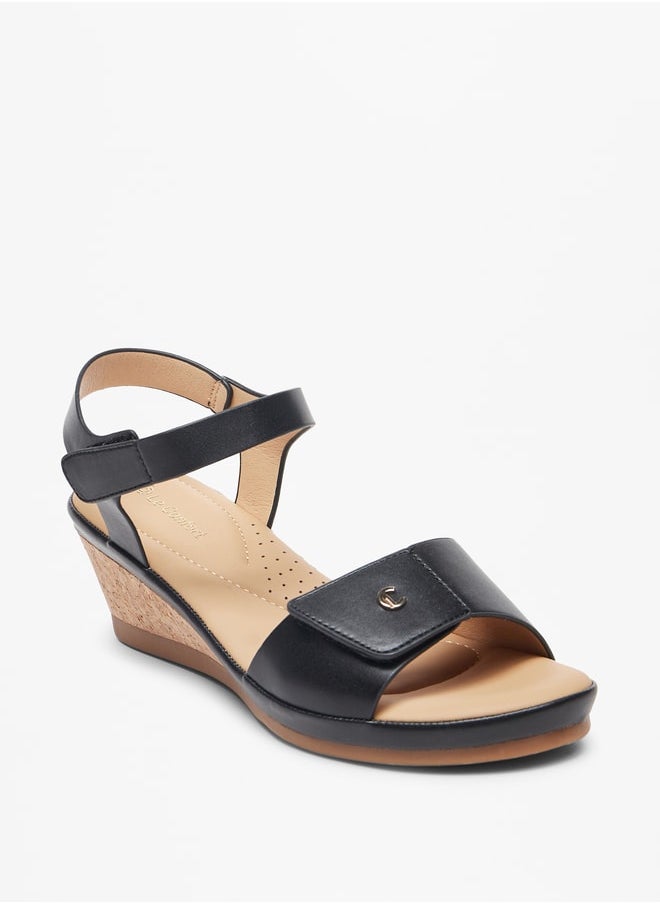 Le Confort - Women's Solid Cork Wedge Sandals with Hook and Loop Closure - Image 1