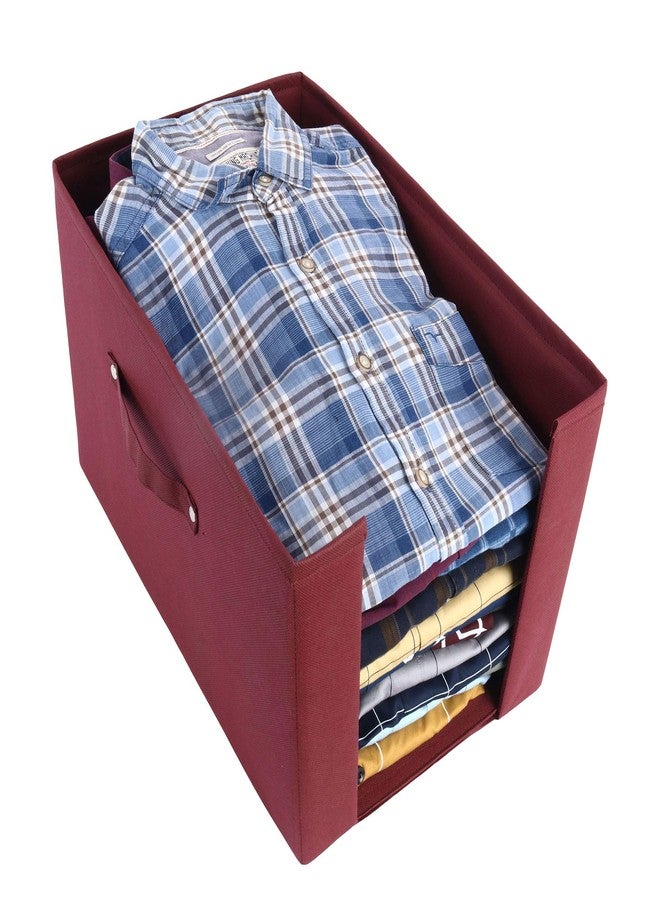 SHREY CREATION Premium Non Woven Shirt Stacker/Shirt Organizer Wardrobe Organizer (Pack Of 1, Mehroon) - Image 1