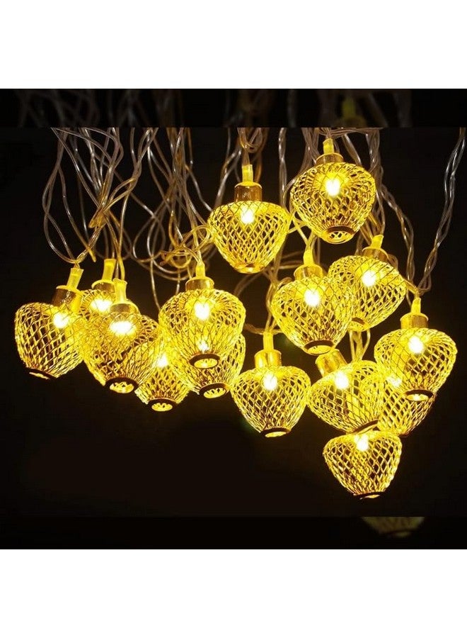 Litehom Litehom Moroccan Ball 11ft 14LED Fairy String Light Christmas Led Light for Home Decoration Lighting for Diwali, Outdoor Garden, Yard, Patio, Xmas Tree, Party, Home Decoration (14 Golden Apple)  - Image 3