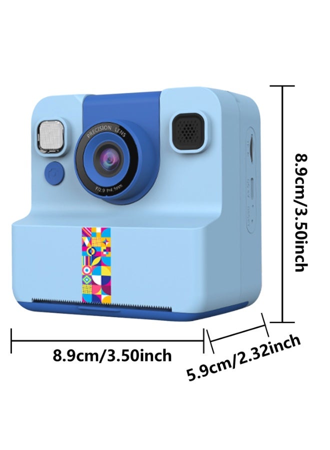 Instant Print Camera for Kids,Instant Camera for Girls Boys,Kids Camera Toys for Toddler 1080P HD Selfie Digital Camera with Print Paper & 32G Card,Birthday Gifts for Age 3-12 Years Old Blue - Image 2