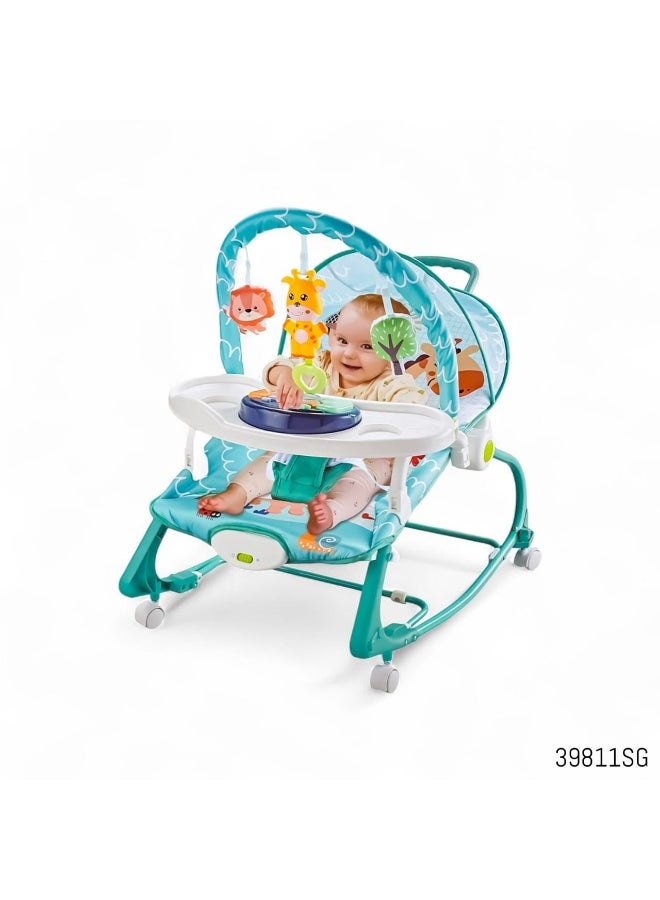 امبريلا كرسي هزاز للاطفال عالي الجوده مع طاوله والعاب للطفل مع وجود عجلات - Image 1