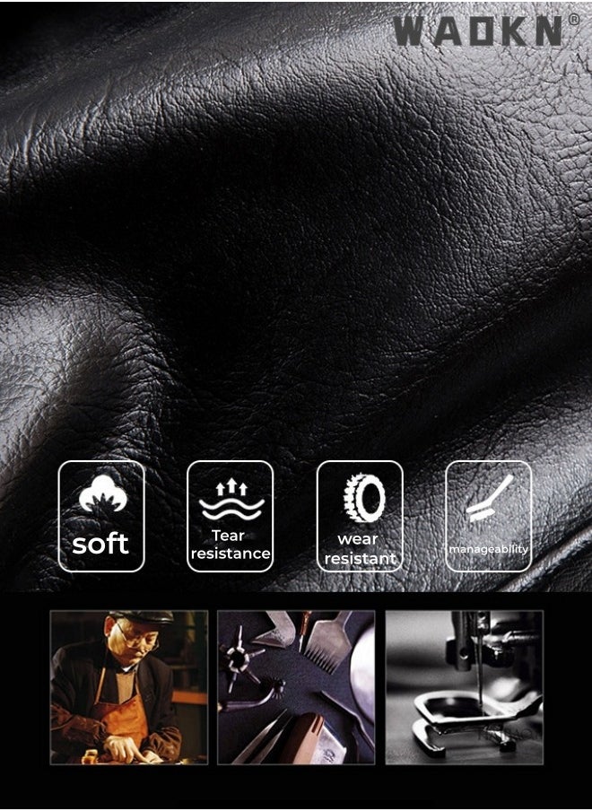 WAOKN - Leather Travel Bag Large Duffle Independent Big Fitness Bags Handbag Bag Luggage Shoulder Bag Brown Men Fashion Zipper Bag Carry On Travel Duffel Bags with Shoulder Strap Luggage Shoulder Bag Black - Image 1