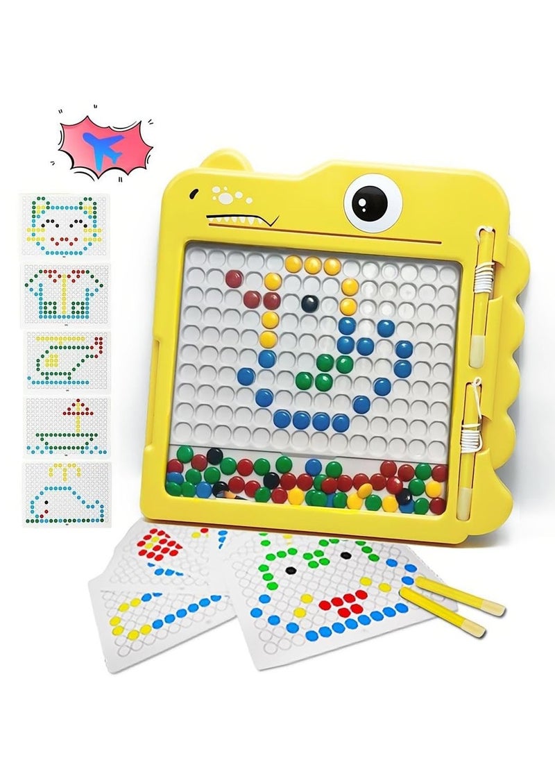 XiuWoo Magnetic Drawing Board for Children Magnetic Doodle Art Board Magnetic Bead Drawing Board Montessori Learning Toy Magnetic Dots Board for Kids Travel Toy for Boys and Girls - Image 1