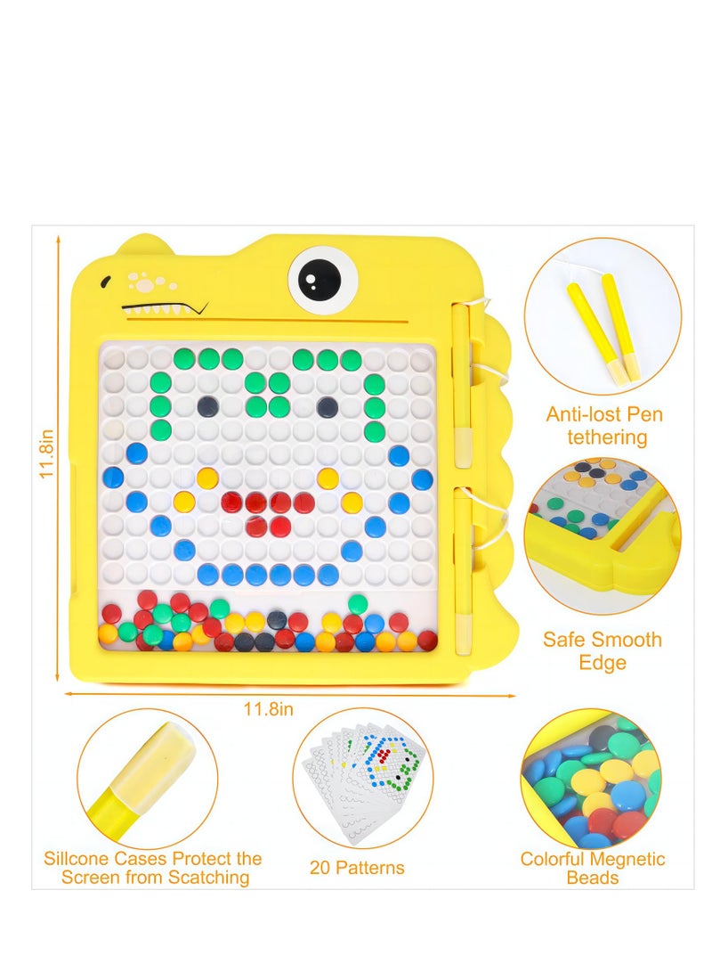XiuWoo Magnetic Drawing Board for Children Magnetic Doodle Art Board Magnetic Bead Drawing Board Montessori Learning Toy Magnetic Dots Board for Kids Travel Toy for Boys and Girls - Image 2