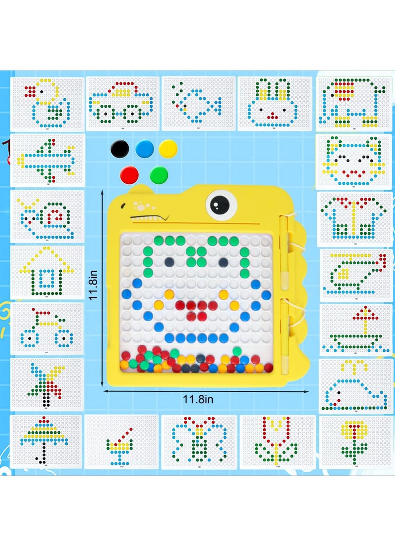 XiuWoo Magnetic Drawing Board for Children Magnetic Doodle Art Board Magnetic Bead Drawing Board Montessori Learning Toy Magnetic Dots Board for Kids Travel Toy for Boys and Girls - Image 3