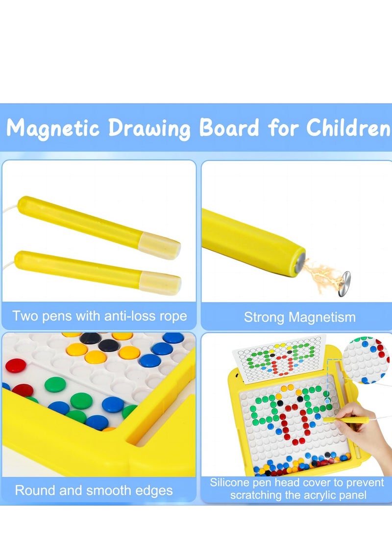 XiuWoo Magnetic Drawing Board for Children Magnetic Doodle Art Board Magnetic Bead Drawing Board Montessori Learning Toy Magnetic Dots Board for Kids Travel Toy for Boys and Girls - Image 4