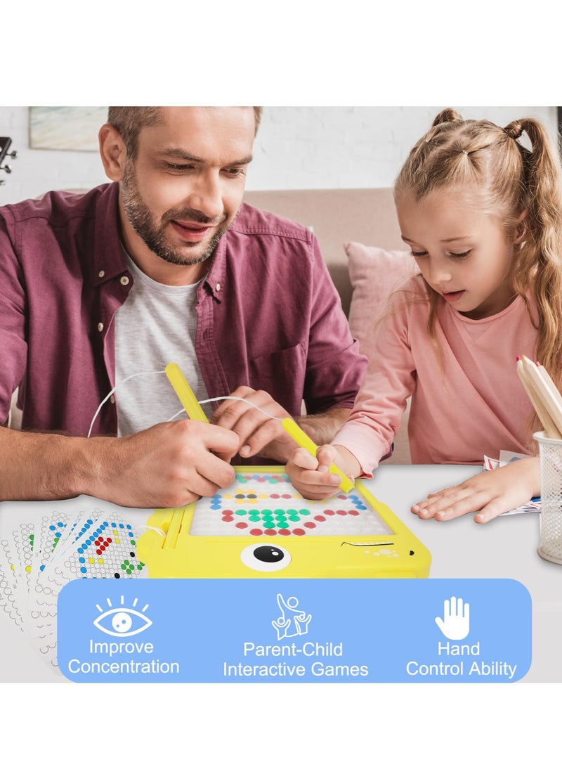 XiuWoo Magnetic Drawing Board for Children Magnetic Doodle Art Board Magnetic Bead Drawing Board Montessori Learning Toy Magnetic Dots Board for Kids Travel Toy for Boys and Girls - Image 5
