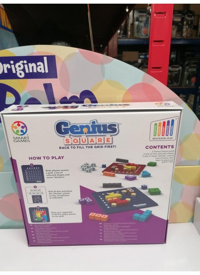 The happy puzzle company - The Genius Square - Game Of The Year Award Winner! 60000+ Solutions Stem Puzzle Game! Roll The Dice & Race Your Opponent To Fill The Grid By Using Different Shapes! Promotes Problem Solving Training - Image 1