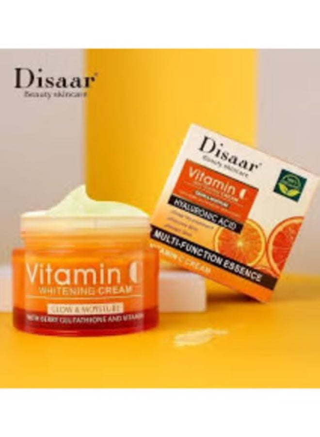 Disaar Vitamin C Brightening Face Moisturizer with Hyaluronic Acid - Anti-Aging & Dark Spot Cream Hydrating Day & Night Cream - (50ml) - Image 2