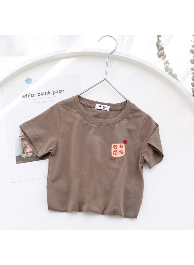 Children's T-shirts With Fun Strawberry Designs, Multi-color Tops, New Summer Style, Round Neck, Breathable Short-sleeve Shirts For Boys And Girls
