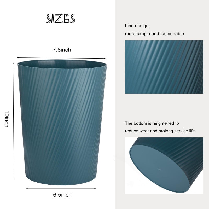 UUJOLY Small Trash Can Wastebasket Garbage Can Container Bins for Bathrooms, Laundry Room, Kitchens, Offices, Kids Rooms, Dorms (Bluish Green) - Image 5