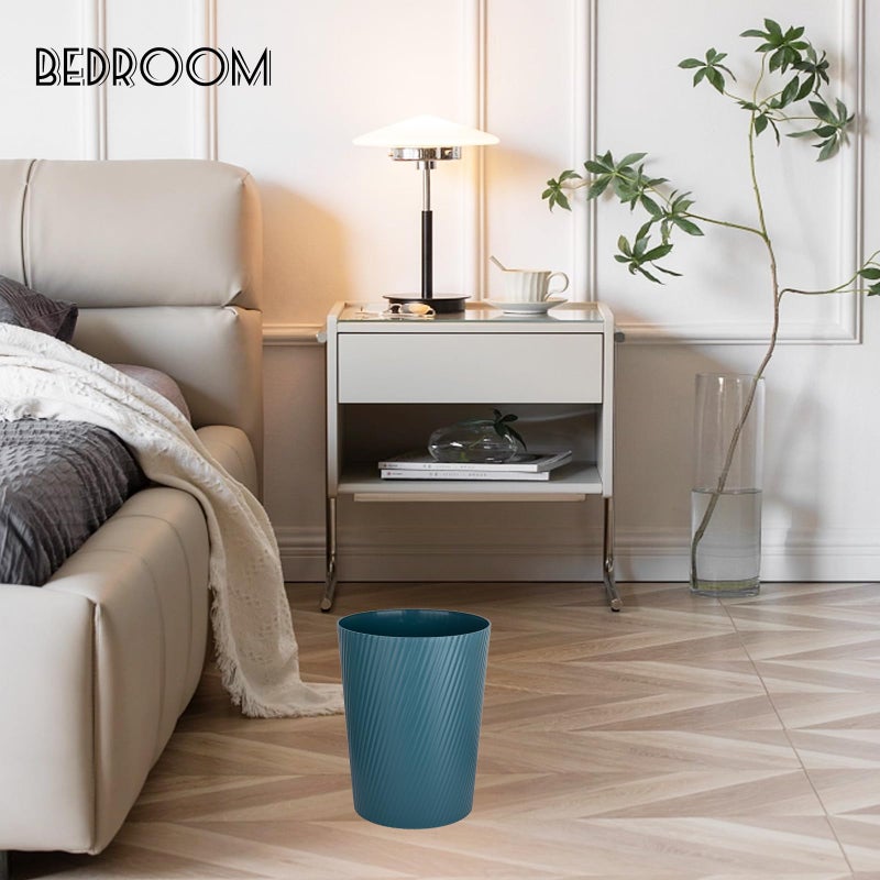 UUJOLY Small Trash Can Wastebasket Garbage Can Container Bins for Bathrooms, Laundry Room, Kitchens, Offices, Kids Rooms, Dorms (Bluish Green) - Image 4