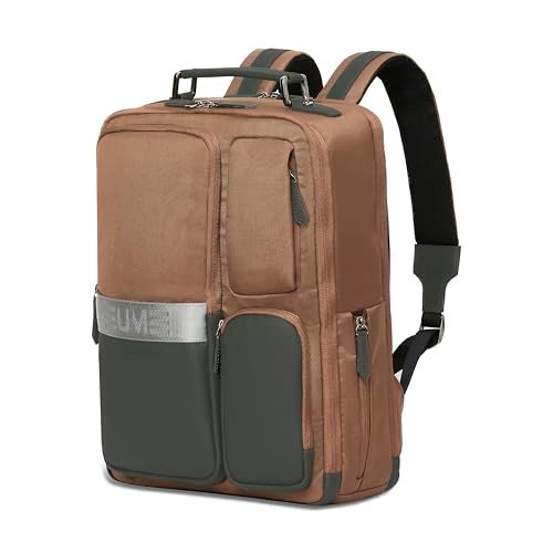 EUME Eclipse 20L Laptop Bags for Men Office Use | Stylish Backpack Bag | 2 Large Compartments for Gadgets & Daily Essentials, Fits Upto 15.6" Laptops | Spacious Backpack for Travelling | Rustic Brown - Image 4