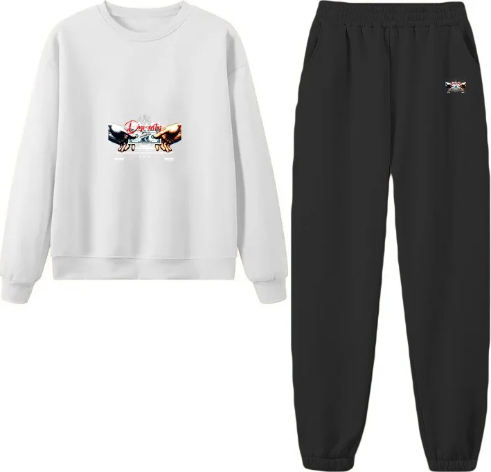دوغ فش Tracksuit Oversize Dollardynasty Printed Tracksuit,lover,couple Combination White