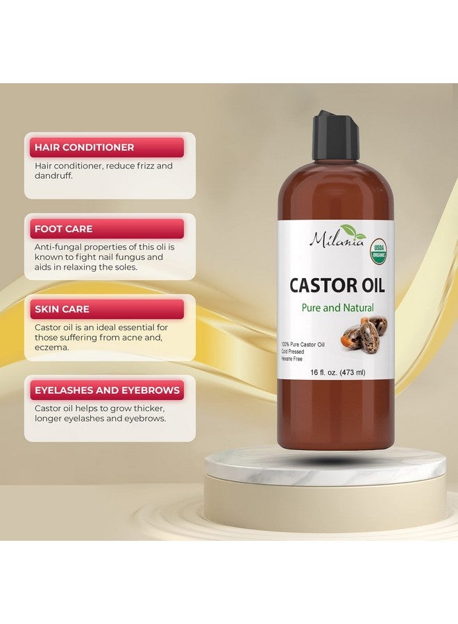 MILANIA زيت الخروع العضوي إيلانيا 100% نقي ومعصور على البارد سيروم للجمال والعناية بالبشرة لتعزيز نمو شعر الرموش والحواجب بلسم طبيعي - Image 3