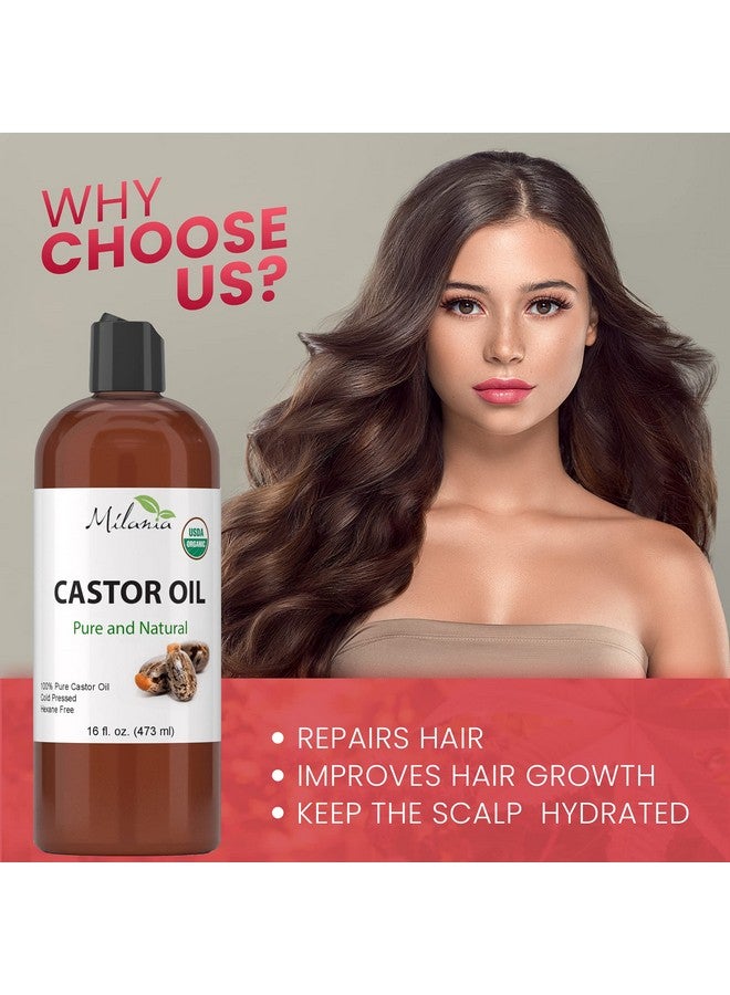 MILANIA زيت الخروع العضوي إيلانيا 100% نقي ومعصور على البارد سيروم للجمال والعناية بالبشرة لتعزيز نمو شعر الرموش والحواجب بلسم طبيعي - Image 4