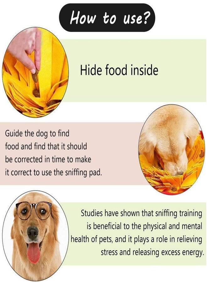 AWOOF Pet Snuffle Mat for Dogs, Interactive Feed Game for Boredom, Encourages Natural Foraging Skills for Cats Dogs Bowl Travel Use, Dog Treat Dispenser Indoor Outdoor Stress Relief (Yellow) - Image 2