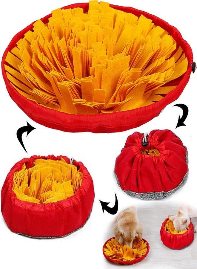 AWOOF Pet Snuffle Mat for Dogs, Interactive Feed Game for Boredom, Encourages Natural Foraging Skills for Cats Dogs Bowl Travel Use, Dog Treat Dispenser Indoor Outdoor Stress Relief (Yellow) - Image 1