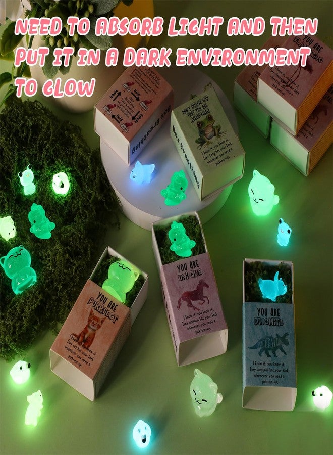 Poen 40 Sets Emotional Coworker Gift Employee Appreciation Gift Bulk Miniature Resin Support Animals Glowing with Box Thank You for Social Worker Nurse Teacher Volunteer Office Table Accessories - Image 4