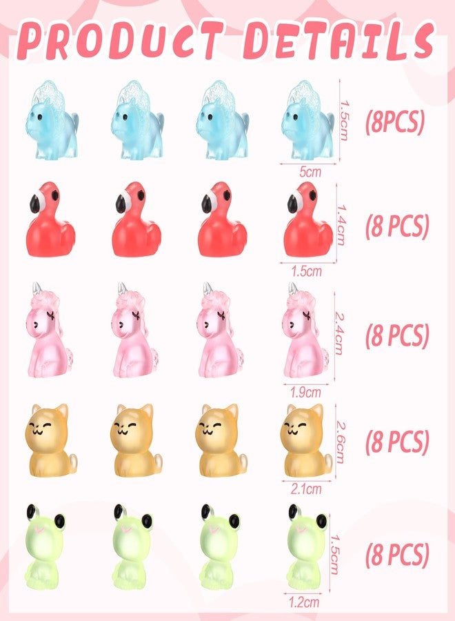 Poen 40 Sets Emotional Coworker Gift Employee Appreciation Gift Bulk Miniature Resin Support Animals Glowing with Box Thank You for Social Worker Nurse Teacher Volunteer Office Table Accessories - Image 3