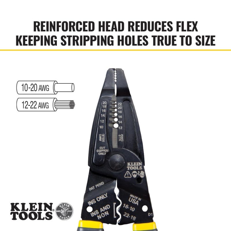 Klein Tools 1009 Multi Tool, Wire Stripper/Crimper/Wire Cutter, Made in USA, Long-Nose Multi-Purpose Electrician Tool - Image 4