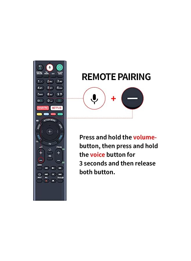 TIGER RMF-TX310E RMF-TX220E Replaced Remote Control - RMFTX220E RMFTX310E Remote Control Replacement fit for Sony LED TV KD55XF8596 Remote Controller - Image 4