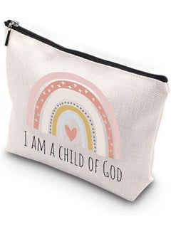 WCGXKO WCGXKO Religious Cosmetic Case 'I am a Child of God' for First Communion, Baptism Gifts, Travel, Organizer 