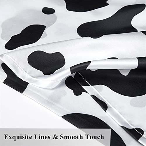 URLINENS Satin Pillowcase for Hair and Skin Cow Print Silk Satin Pillowcase 2 Pack Standard Size Pillow Cases Set of 2 Cooling Silky Pillow Cover with Envelope Closure (20x26 inches, Cow) - Image 5