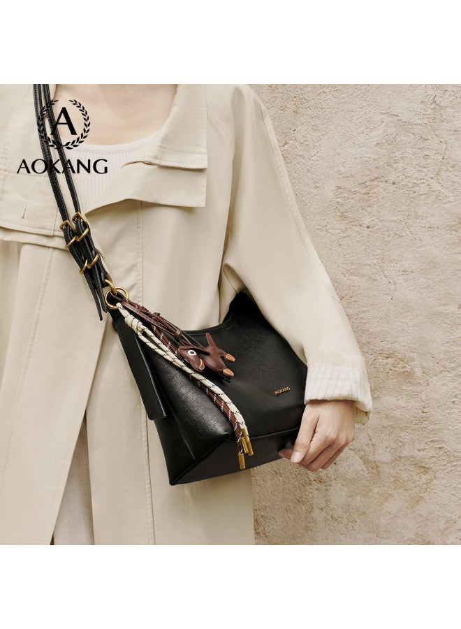 Aokang Women's Xuan Yue Hobo Bag Luxury Commuter Shoulder Underarm Crossbody Bag Premium Feel Birthday Gift For Girlfriend - Image 2