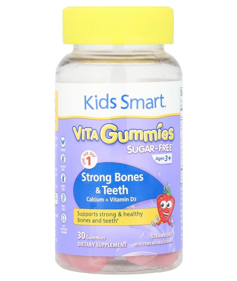 Vita Gummies Strong Bones & Teeth Calcium + Vitamin D3 Ages 3+ Strawberry 30 Gummies