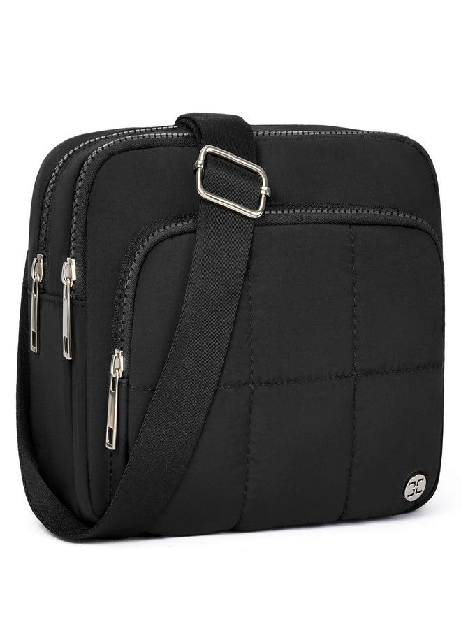 Telena Crossbody Bag for Women, 3-Zip RFID Anti-Theft Crossbody Purse for Travel Black - Image 1