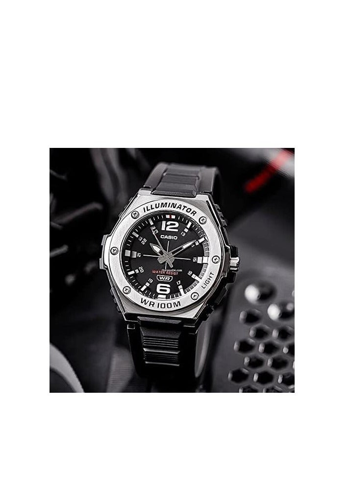 CASIO Men's Resin Band Analog Wrist Watch MWA-100H-1AVDF - 51mm - Black - Image 3