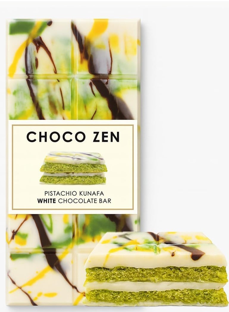 شوكو زين بريميوم بالفستق والكنافة لوح الشوكولاتة البيضاء 190 جم - Image 1
