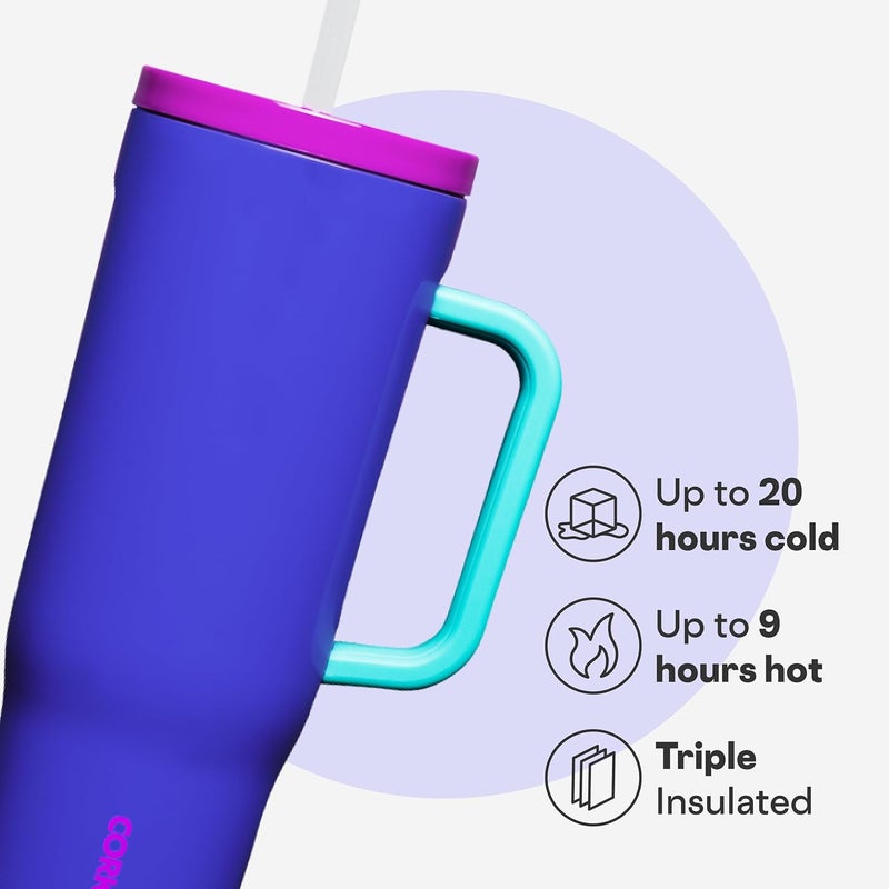 CORKCICLE Cruiser – Insulated Tumbler with Handle and Straw, 80s Windbreaker, 1.2 L – Reusable Water Bottle Keeps Drinks Cold for 20 Hours and Hot for 9 Hours – - Image 2