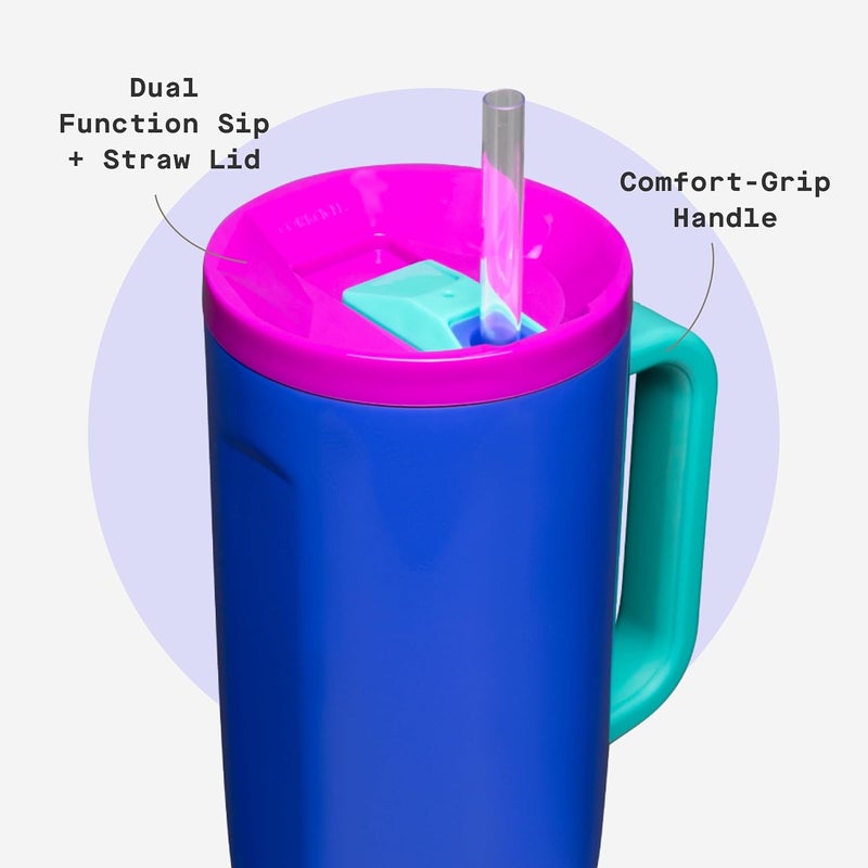 CORKCICLE Cruiser – Insulated Tumbler with Handle and Straw, 80s Windbreaker, 1.2 L – Reusable Water Bottle Keeps Drinks Cold for 20 Hours and Hot for 9 Hours – - Image 4