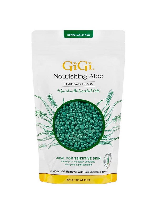 جيجي حبيبات شمع جيجي المغذية بخلاصة الصبار لإزالة الشعر - مثالية للوجه والبكيني والجسم، تركيبة للبشرة الحساسة، كيس 14 أونصة - Image 1