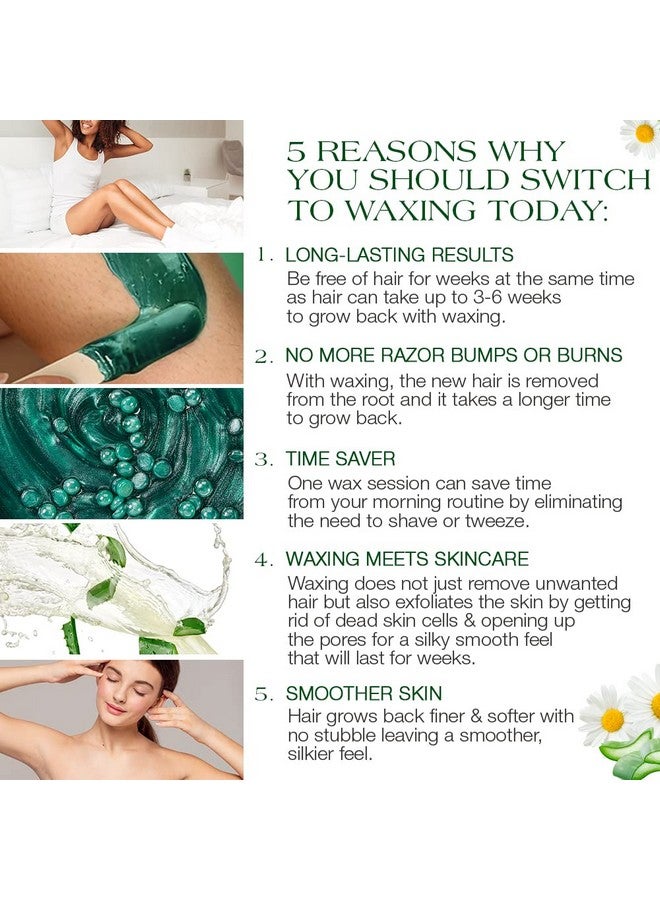 جيجي حبيبات شمع جيجي المغذية بخلاصة الصبار لإزالة الشعر - مثالية للوجه والبكيني والجسم، تركيبة للبشرة الحساسة، كيس 14 أونصة - Image 5