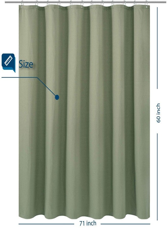Threshold Waffle Weave Fabric Shower Curtain 72" x 72"- Green - Image 2