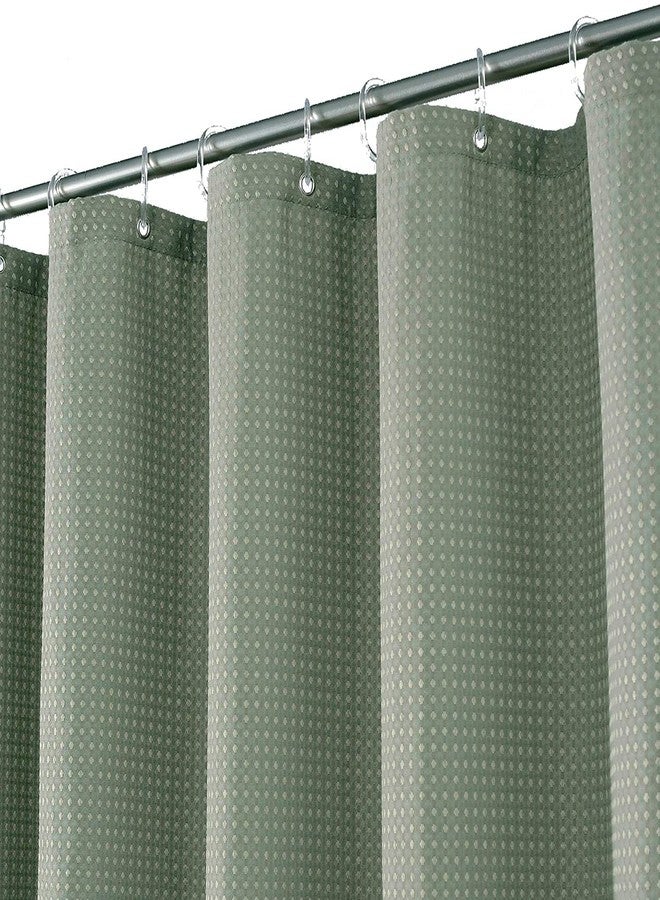 Threshold Waffle Weave Fabric Shower Curtain 72" x 72"- Green - Image 1