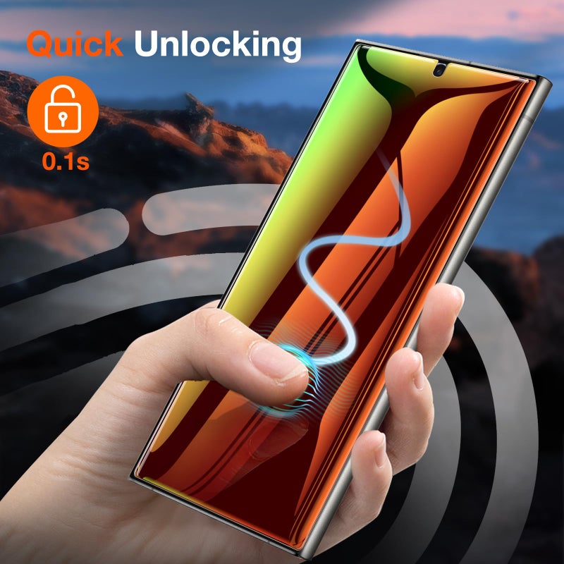 LYWHL 2 Pack for Samsung Galaxy S24 Ultra Privacy Screen Protector, Anti-Spy Gradient Colorful Flexible Film [Auto-Alignment Tray] [Non-Glass], Original-Like Fingerprint Unlock, Case Friendly - Image 4