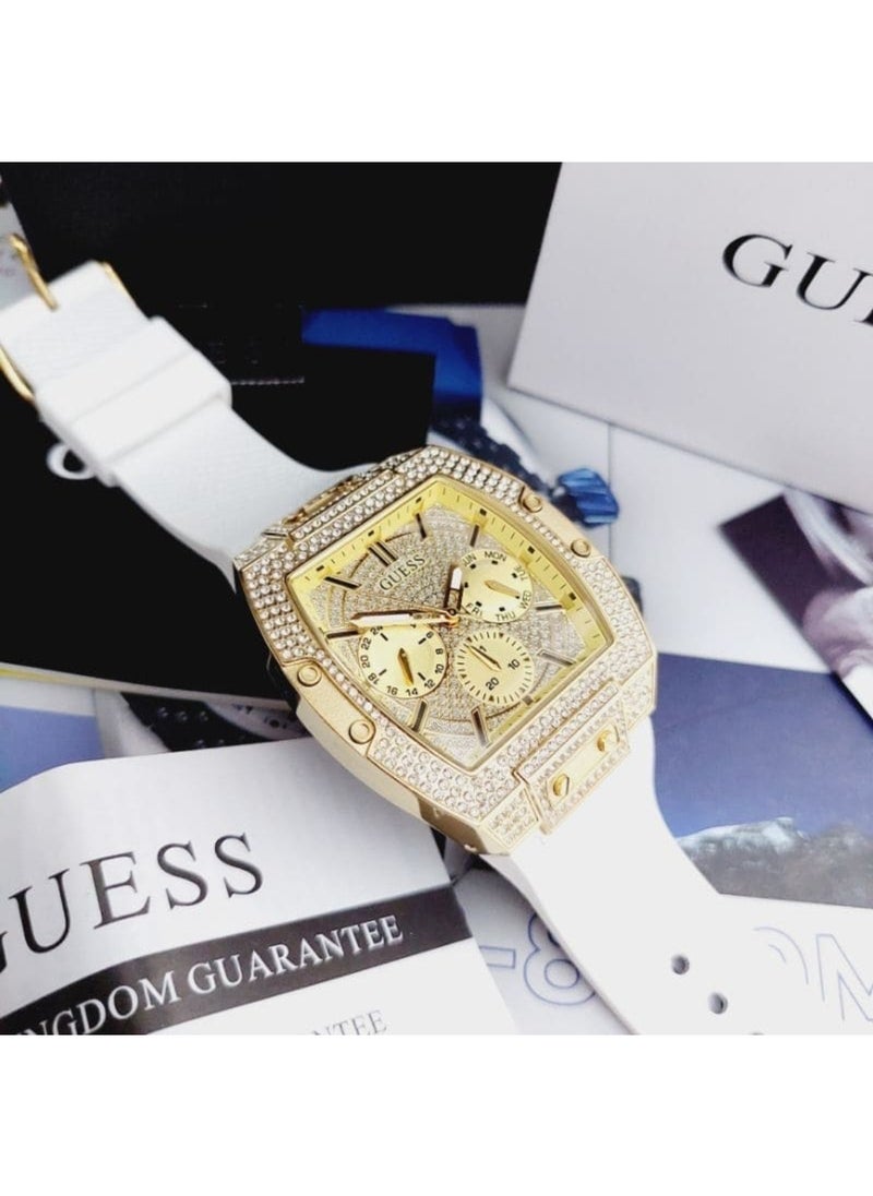 GUESS ساعة متعددة الوظائف للرجال من غس وايت جولد tone GW0048G3  - Image 2