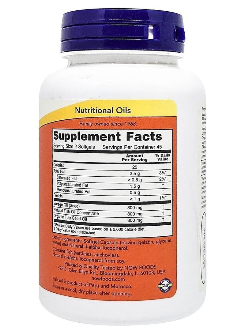now Super Omega 3-6-9 Fish Oil 90 Softgels - Image 2
