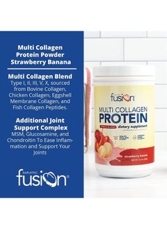 Bariatric Fusion Strawberry Banana Multi Collagen Protein Powder | Plus Joint Support Complex of MSM and Glucosamine | Dairy, Gluten & Soy Free | Non-GMO | 30 Servings  - Image 5
