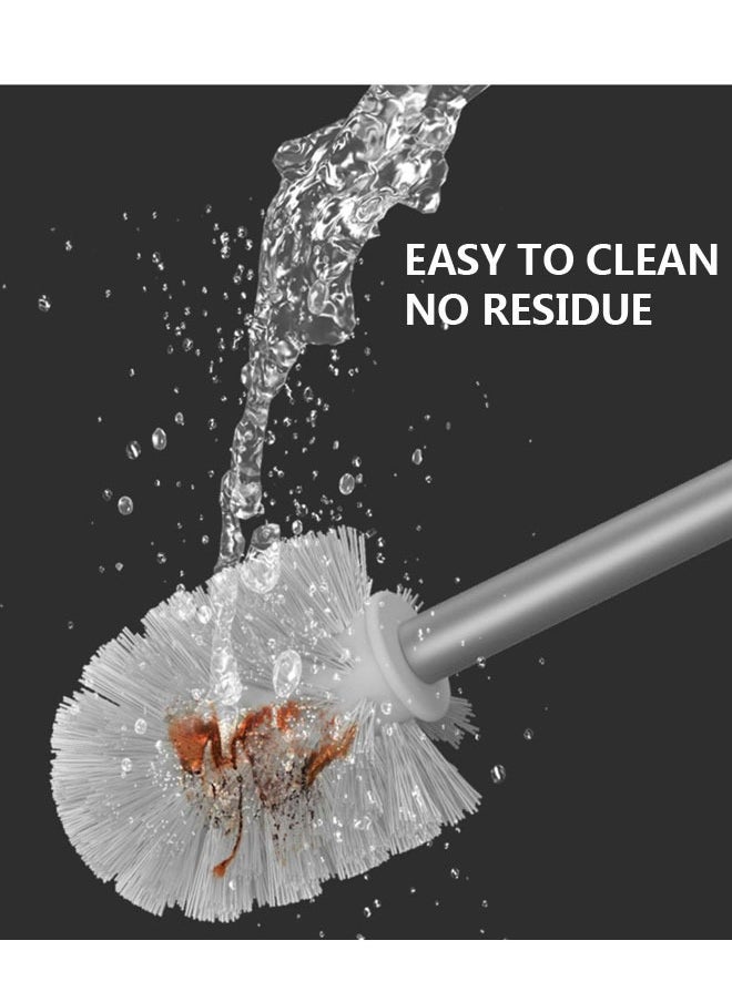 وهاواي Aluminum Toilet Brush and Holder Set for Bathroom, Durable Bristles for Bathroom Cleaning, Compact Size for Storage and Organization, Wall Mounted Floor Standing Toilet Cleaner Brush  - Image 4
