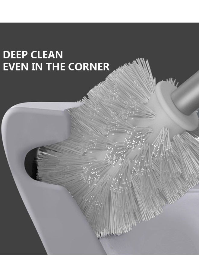 وهاواي Aluminum Toilet Brush and Holder Set for Bathroom, Durable Bristles for Bathroom Cleaning, Compact Size for Storage and Organization, Wall Mounted Floor Standing Toilet Cleaner Brush  - Image 3